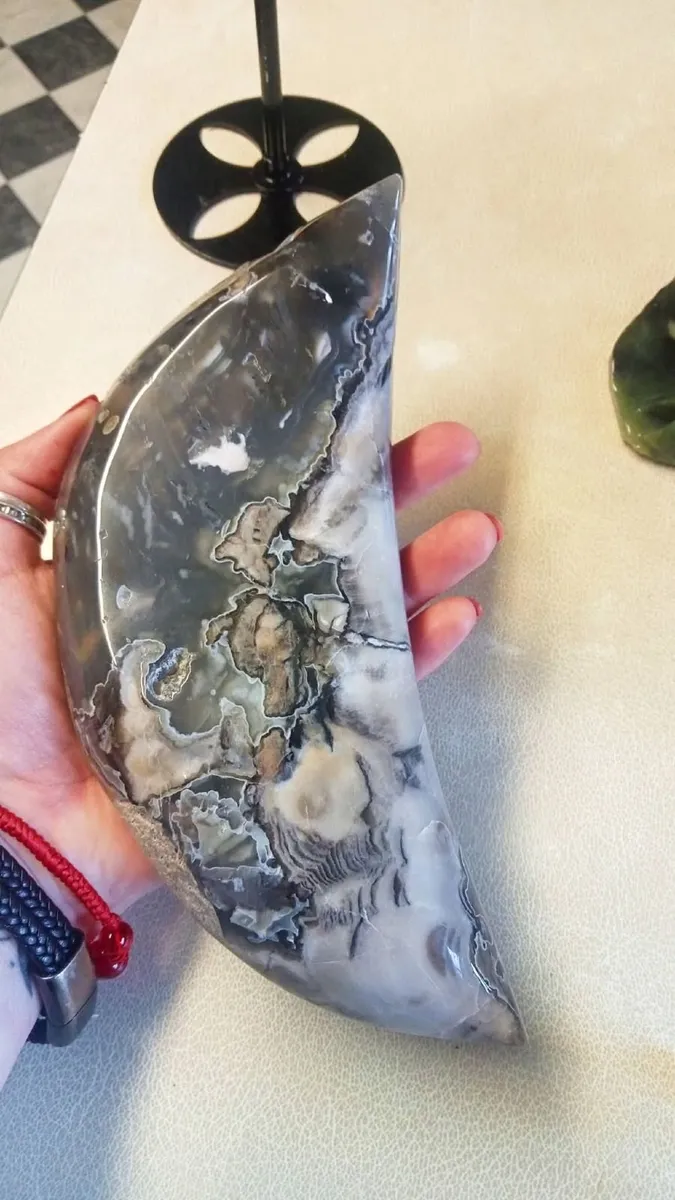 Beautiful Cresent Moon Volcanic Agate - Image 3
