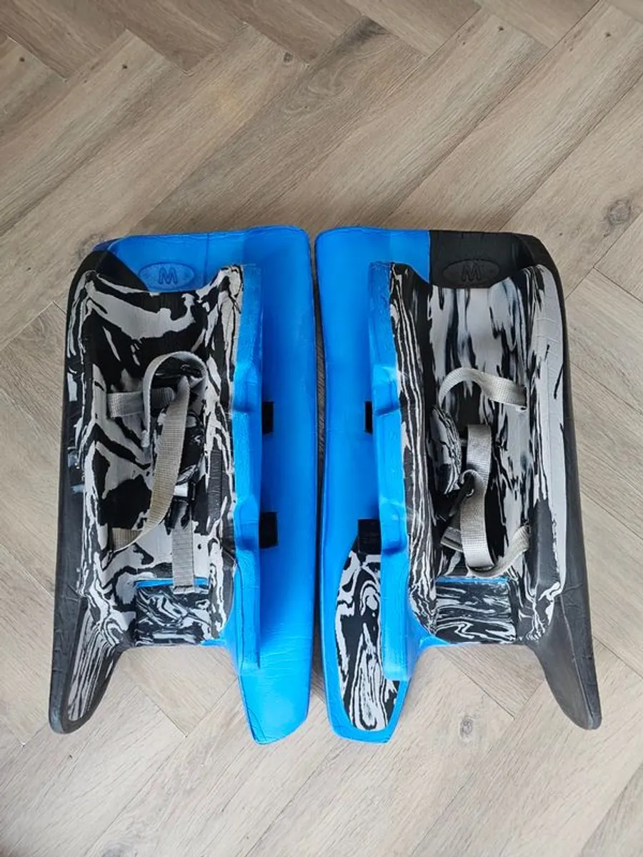 Obo Robo Hi-Rebound Leg Guards, Blue and Black, Medium - Excellent Condition - Image 3