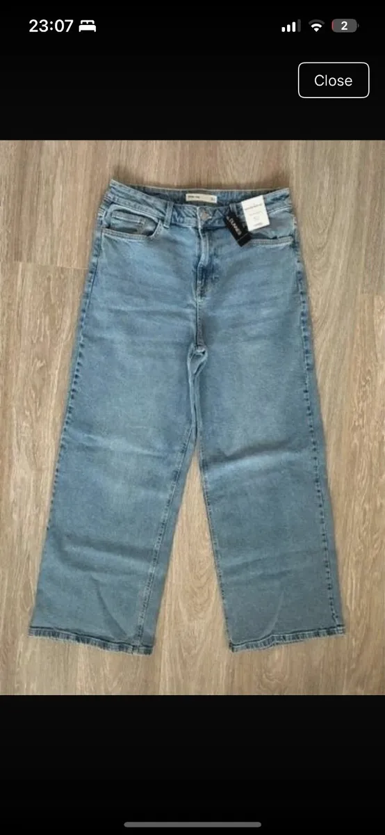 NEW Ladies Blue Wide Leg Jeans: Size 14  NEW - Image 2