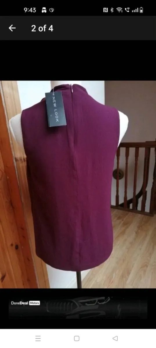 New look wine sleeveless top with choker neck. And - Image 2