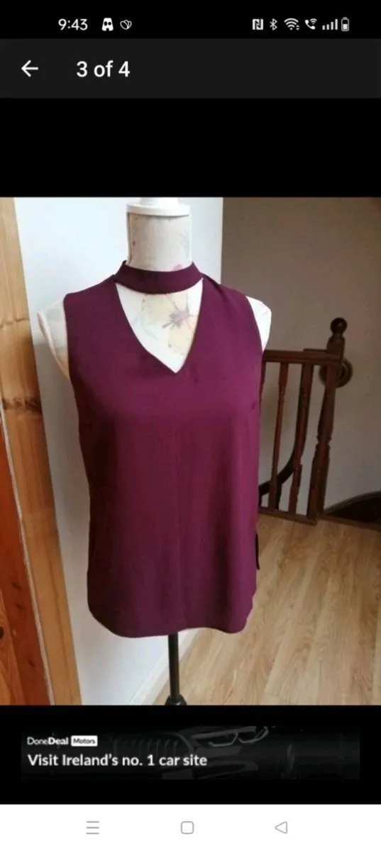 New look wine sleeveless top with choker neck. And - Image 3