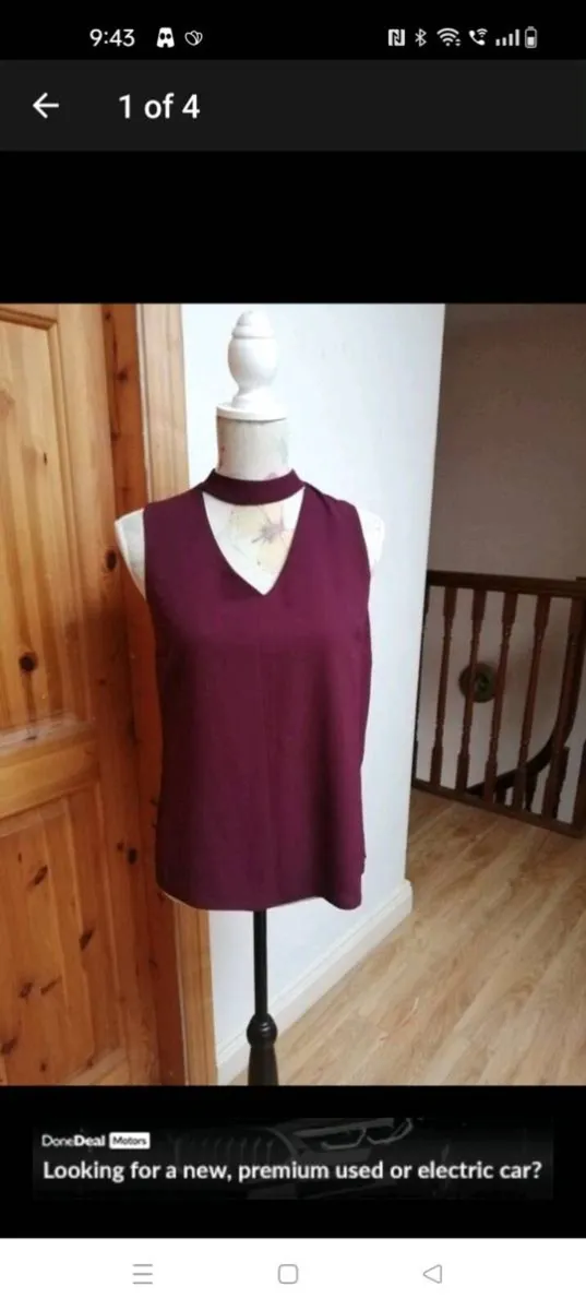 New look wine sleeveless top with choker neck. And - Image 1