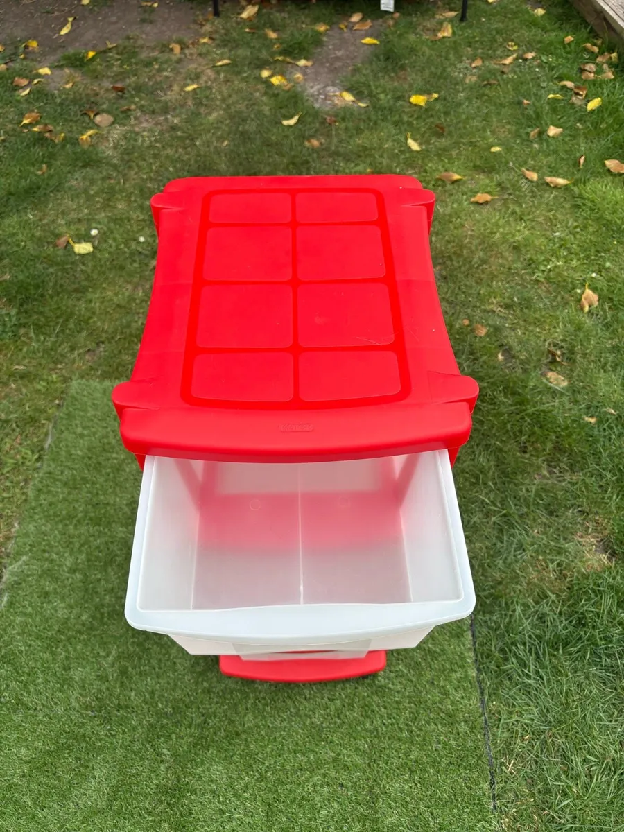 4 Drawer Plastic Storage Tower with Wheels - Image 4