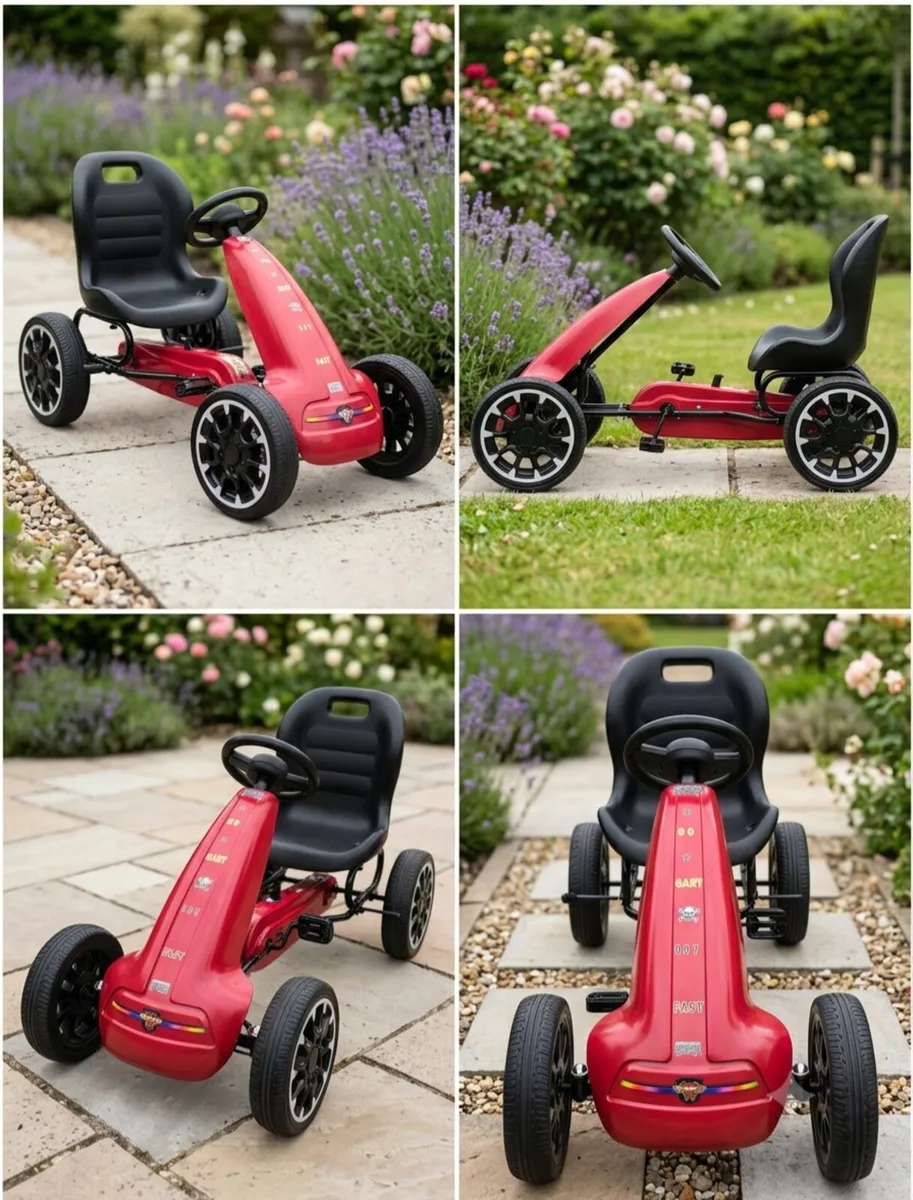 Go Kart Cherry Red Sporty Pedal go cart. - Image 1