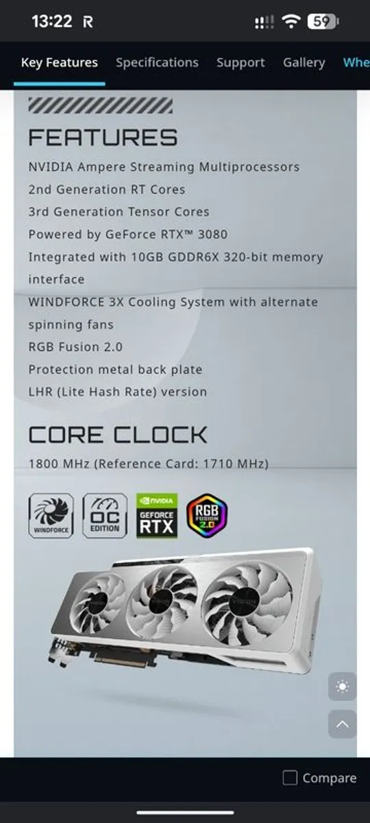 Geforce Gigabyte Vision Rev2 RTX3080 - Image 4