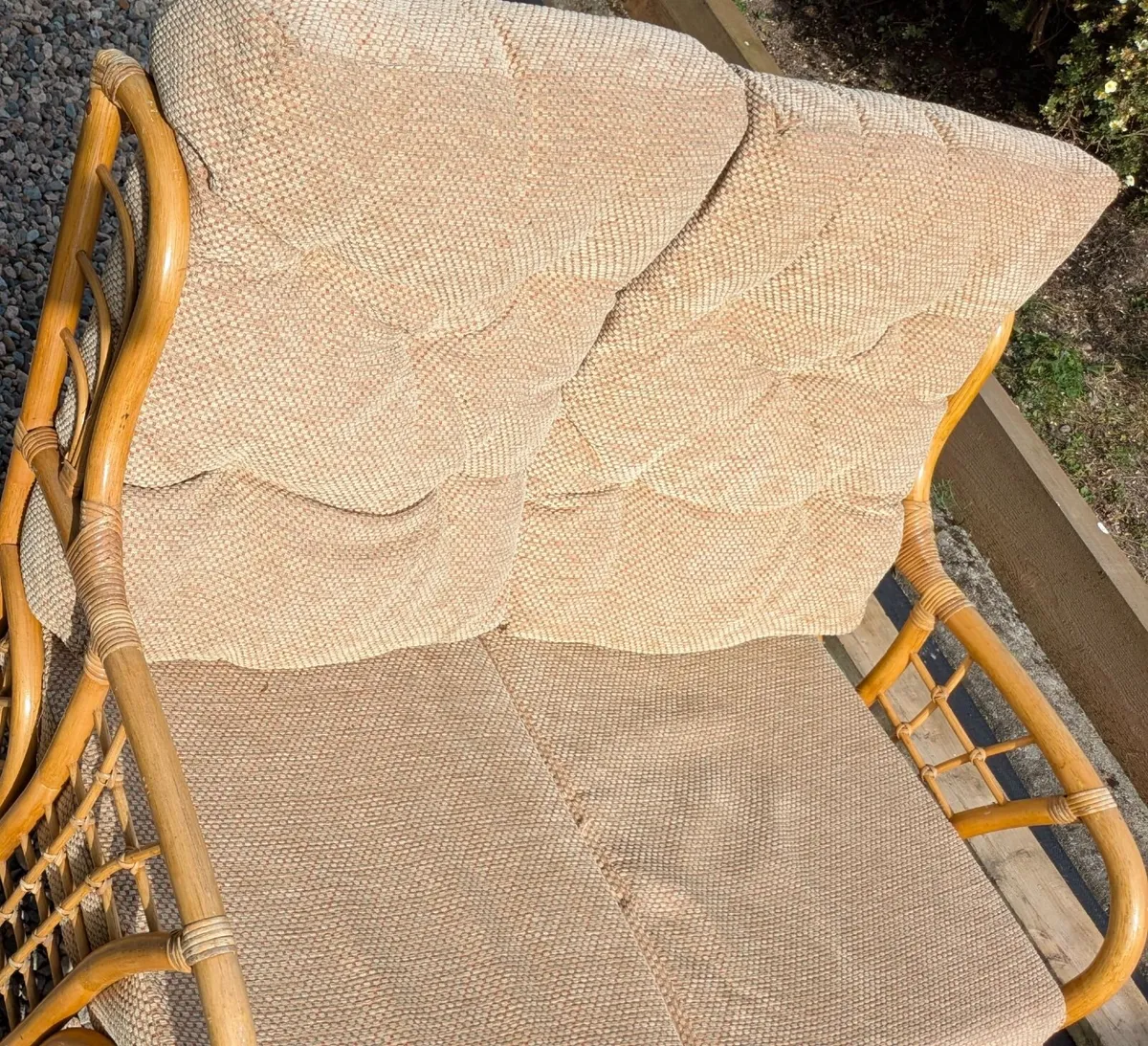 2-Piece Cane Set - Sofa & Glass Table - Image 3