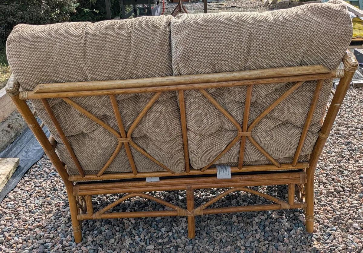 2-Piece Cane Set - Sofa & Glass Table - Image 4