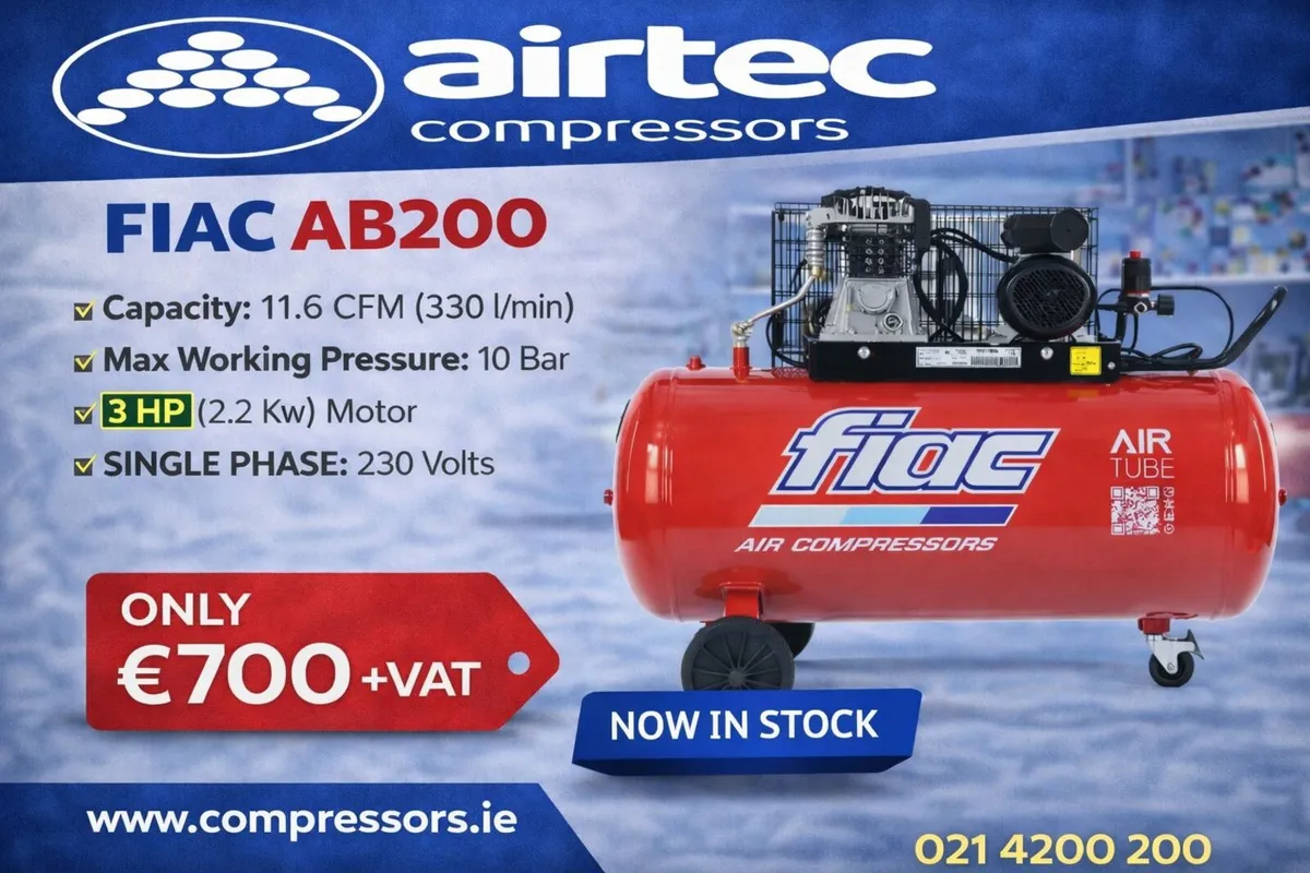 Compressor-3hp/2.2kw- 200l- In Stock Today - Image 1