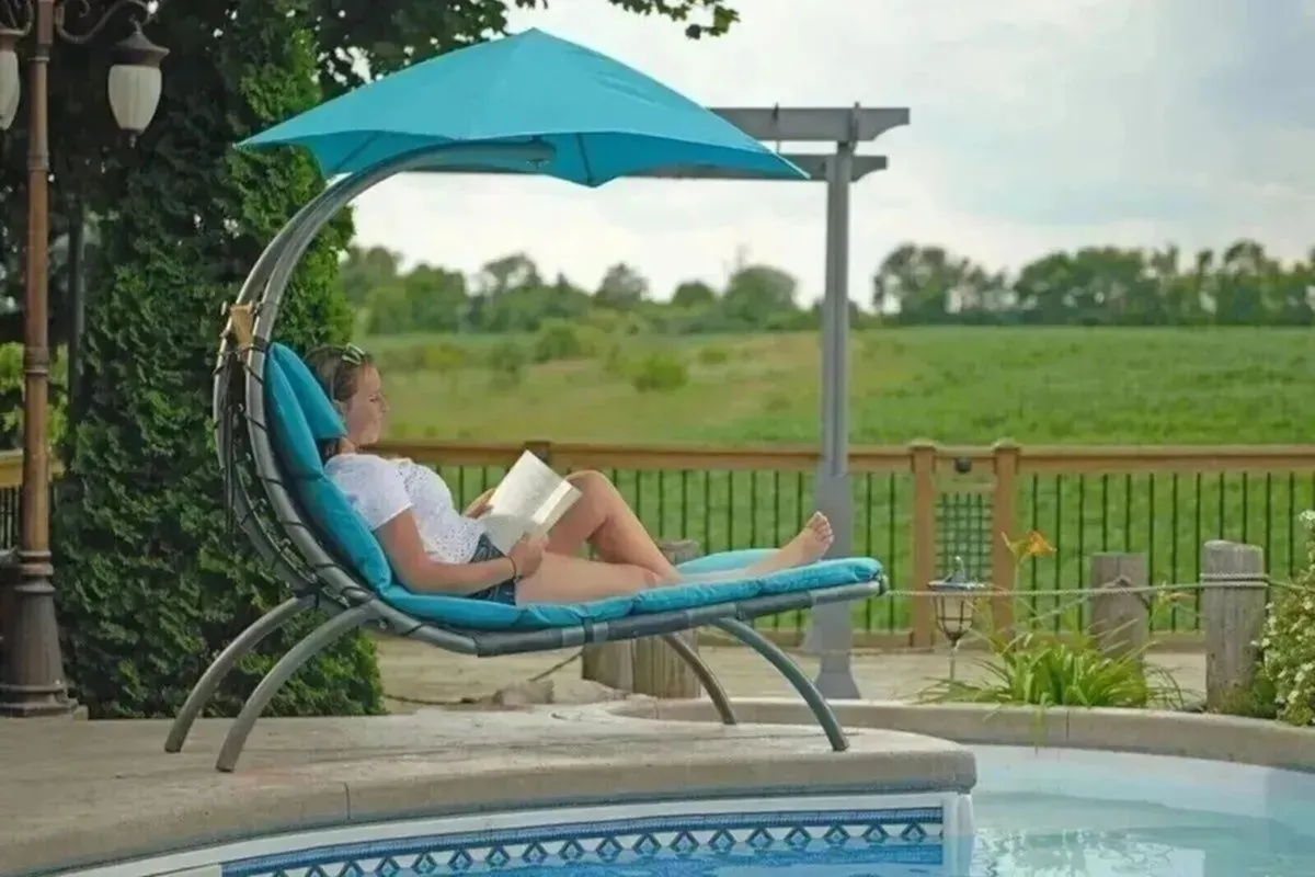 Lounger Steel Outdoor Reclining Sun Bed - Image 4