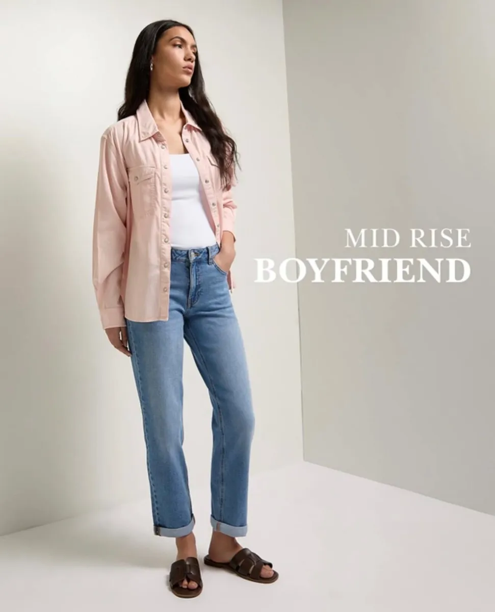 NEW  Ladies Boyfriend Jeans: Size 12 - Image 1