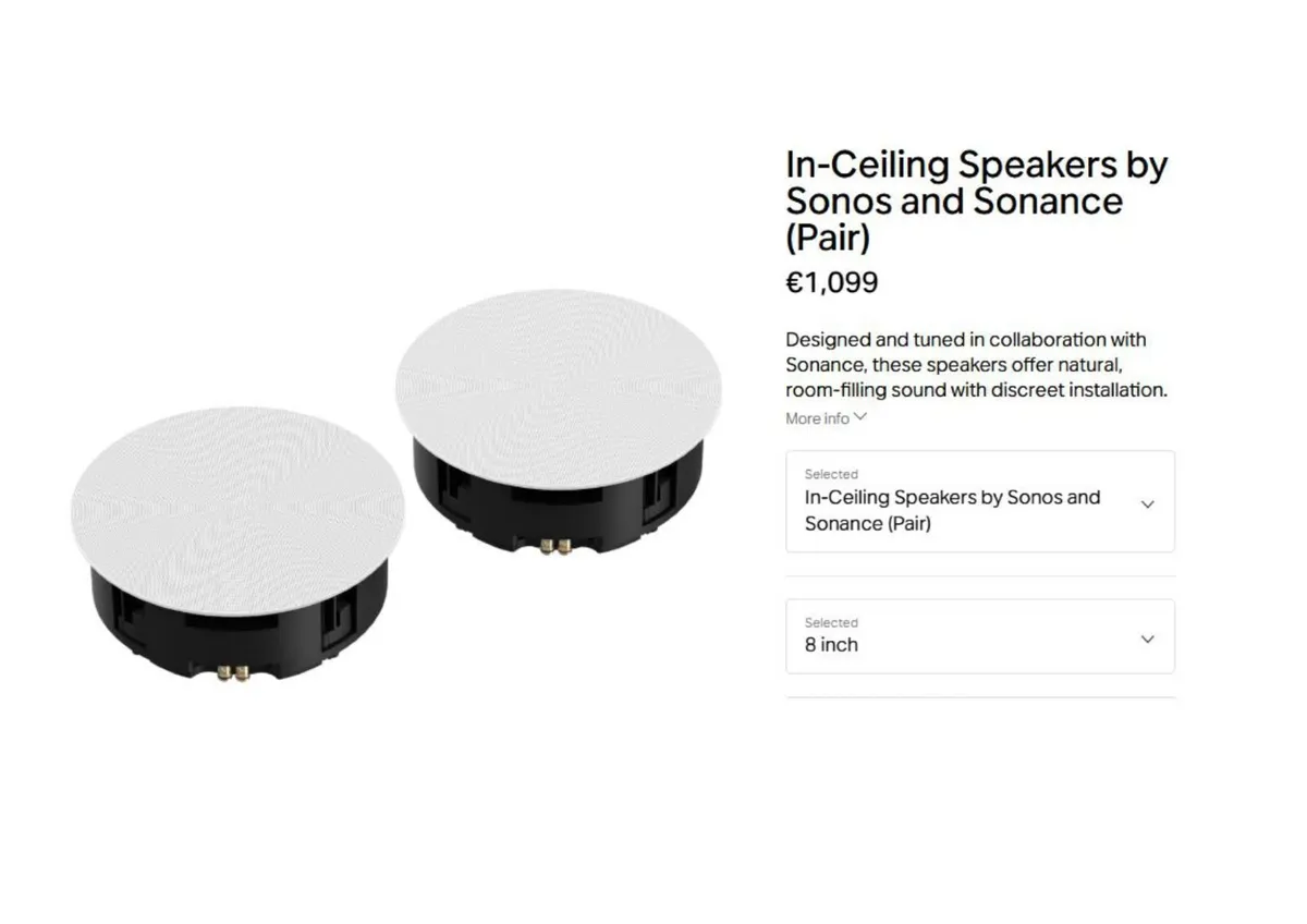 8" Sonos and Sonance (Pair) Ceiling Speakers