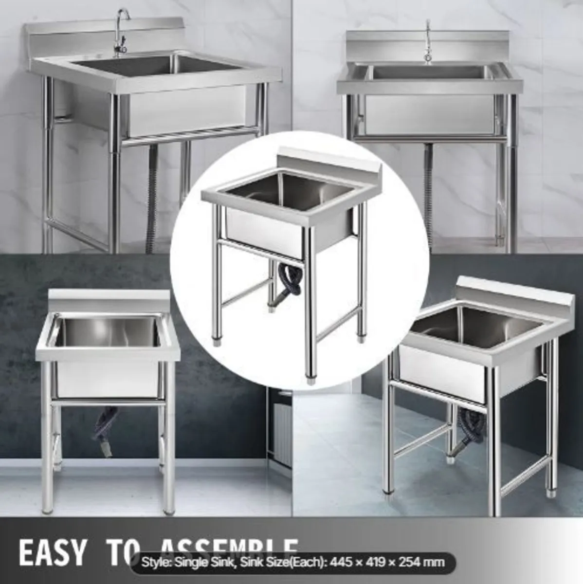 Handmade Sink Non-magnetic Stainless Steel - Image 4