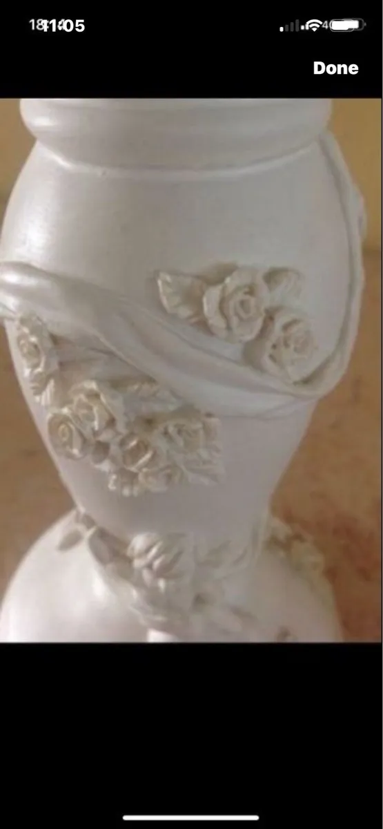 Vintage Cherub & Roses Candlestick Set - Image 2