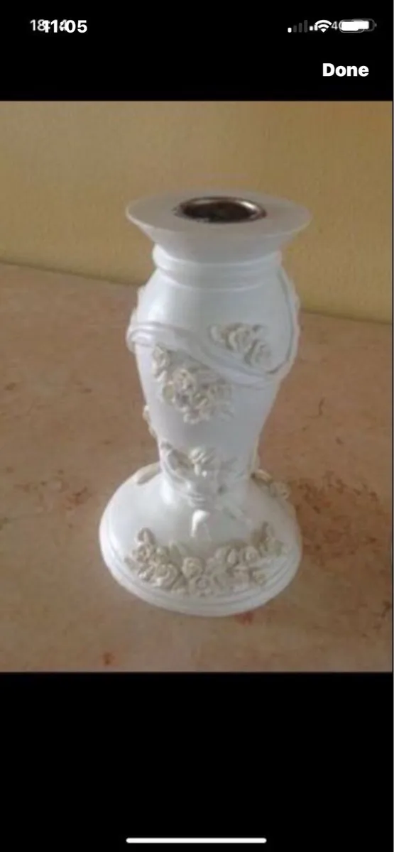 Vintage Cherub & Roses Candlestick Set - Image 4