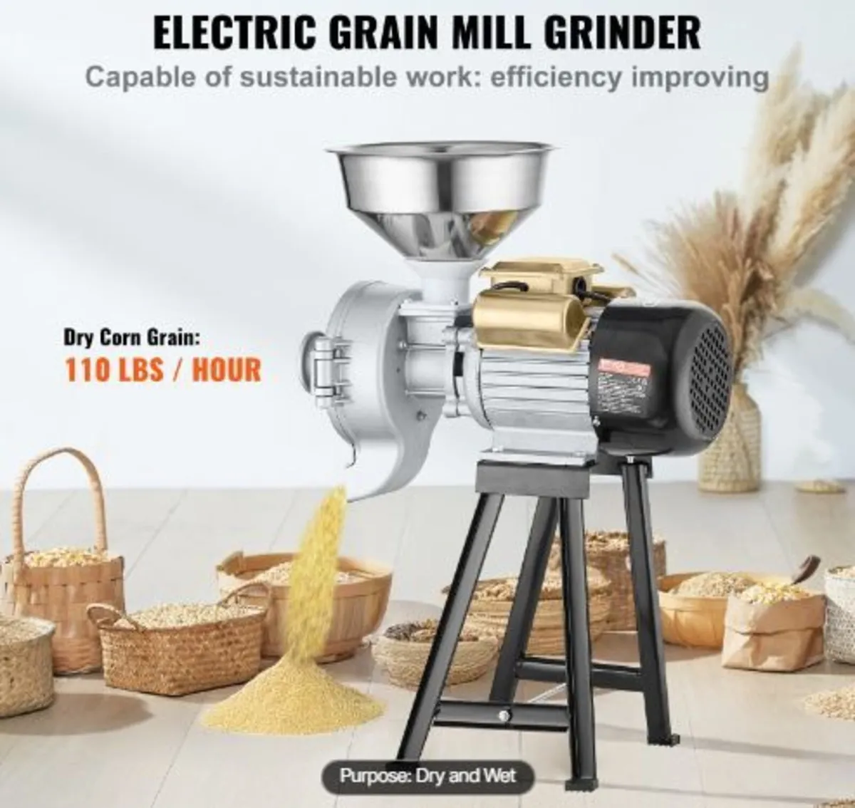 Electric Grain Mill Grinder, 3000W Spice Grinders - Image 3