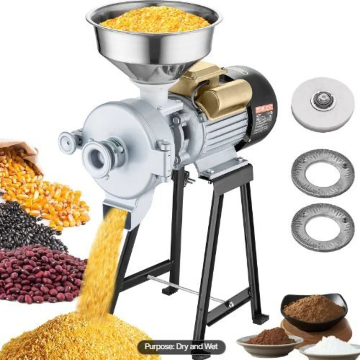 Electric Grain Mill Grinder, 3000W Spice Grinders - Image 1