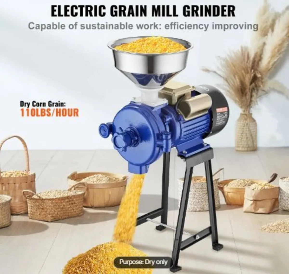 Electric Grain Mill Grinder, 3000W - Image 4