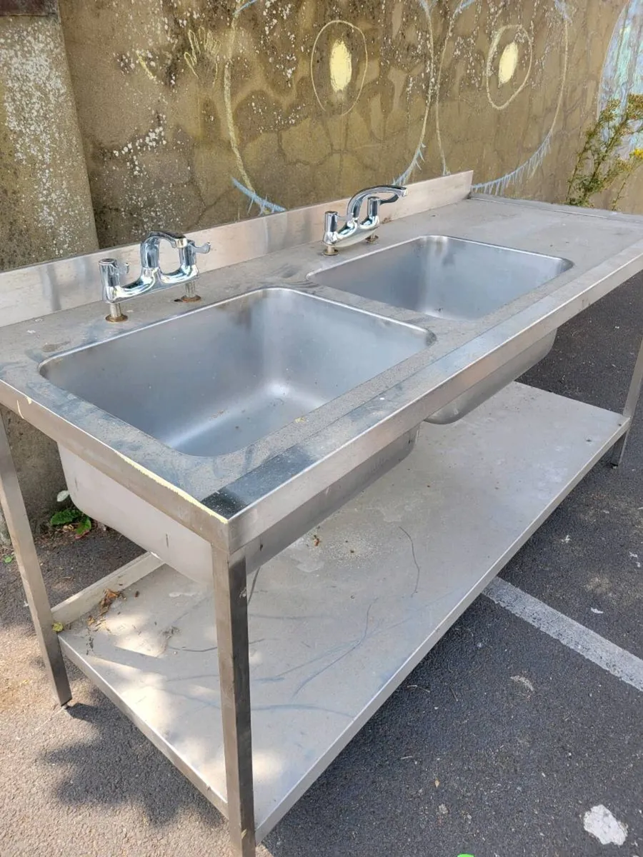 Sink Double Stainless Steel Commercial - Image 1