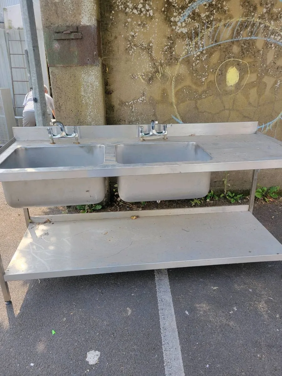 Sink Double Stainless Steel Commercial - Image 2