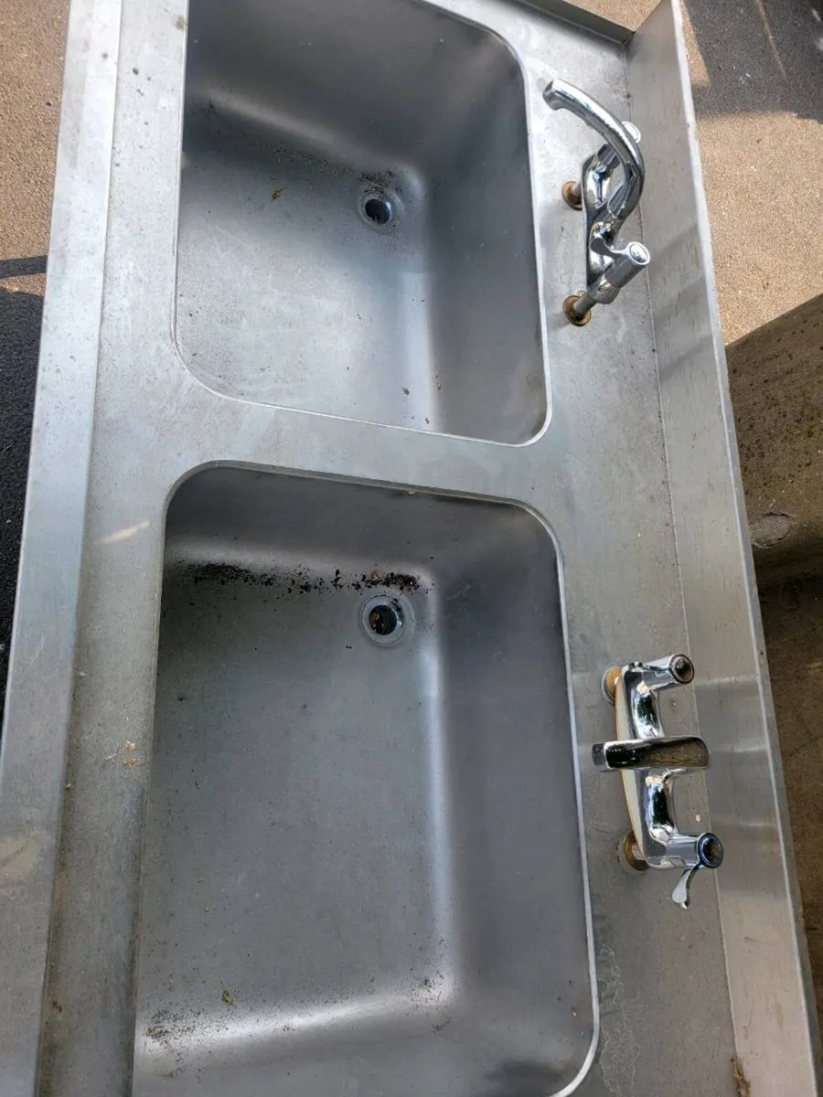Sink Double Stainless Steel Commercial - Image 3