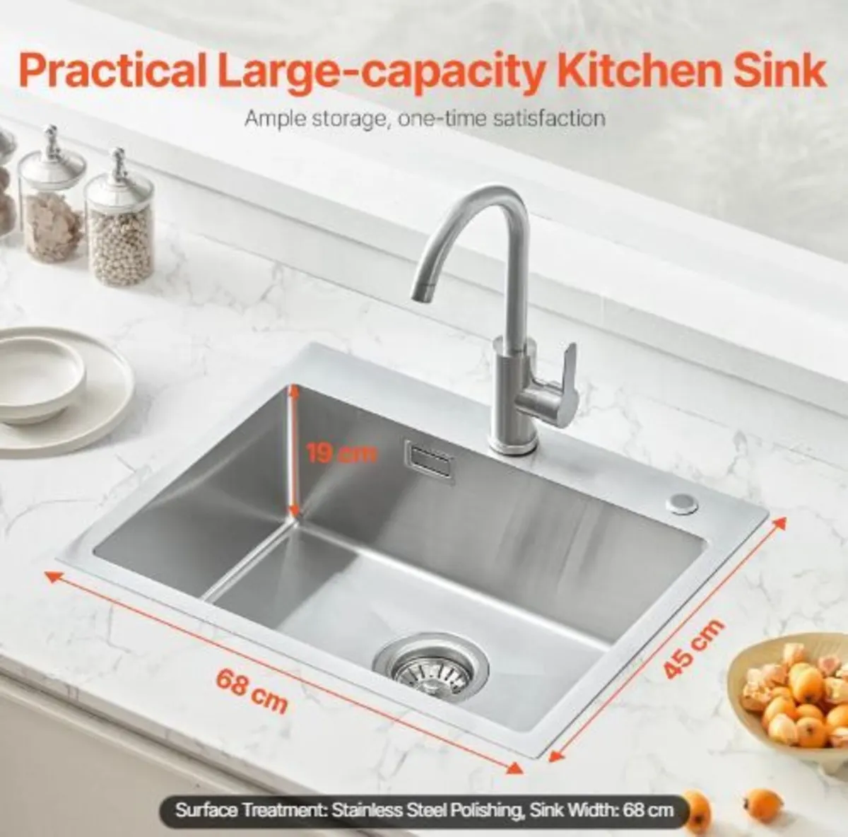 68cm Kitchen Sink Workstation, - Image 3