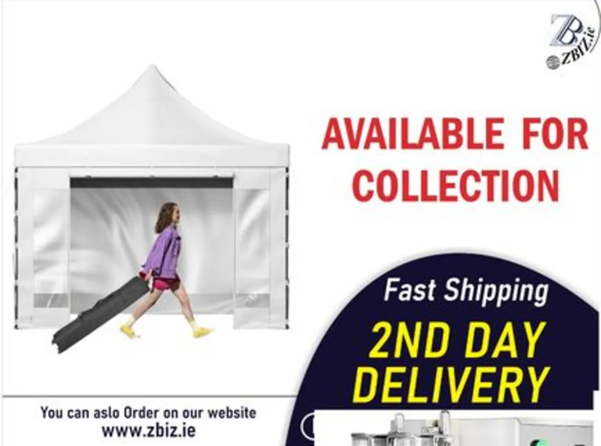 10X10 Pop Up Gazebo White With Sidewalls - Image 1