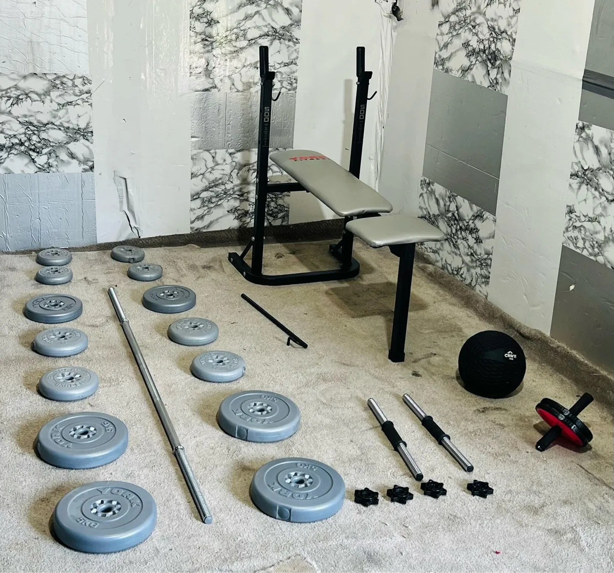 FOLDING BENCH WEIGHTS BARBELL DUMBBELLS ++ - Image 2