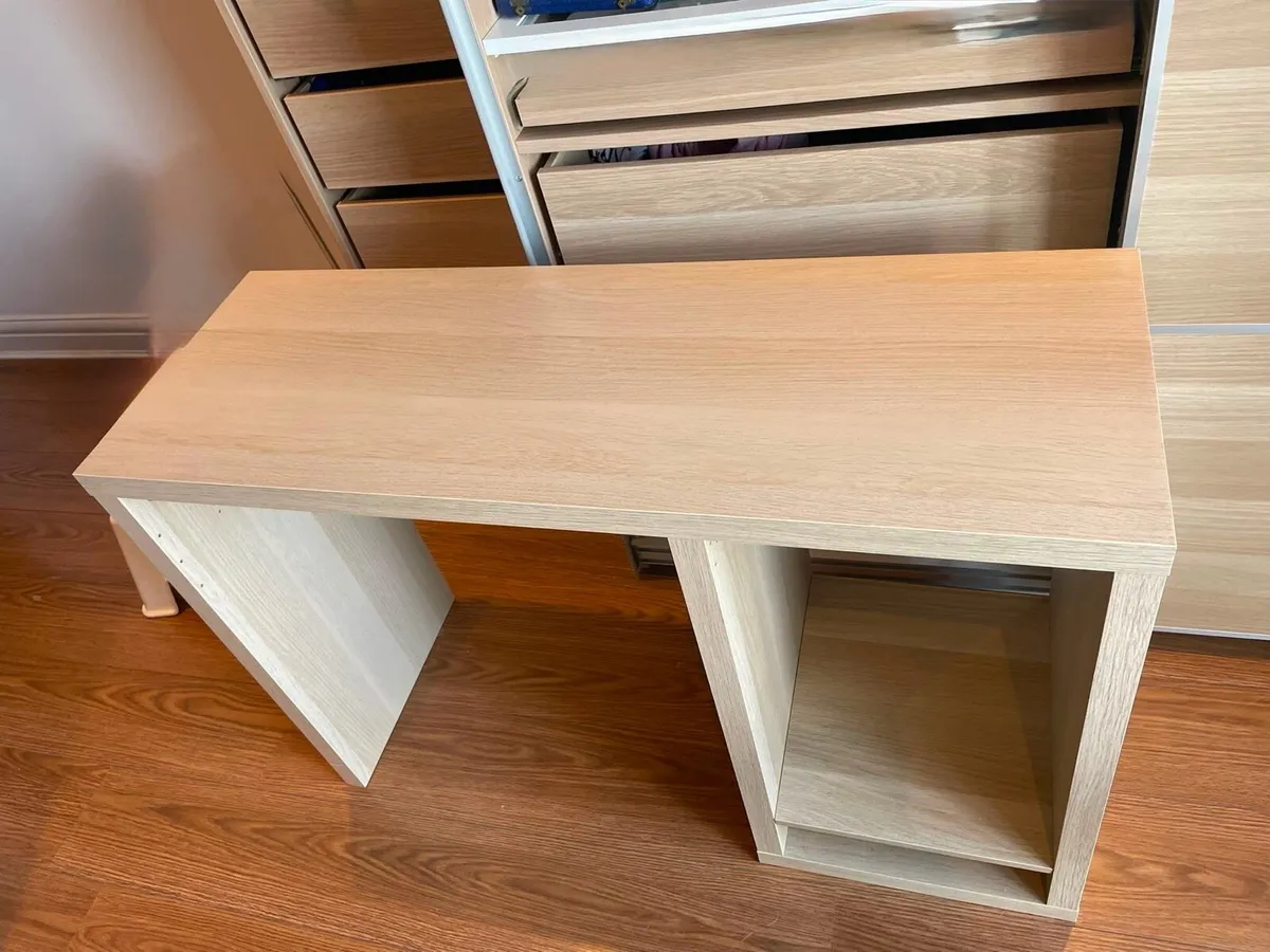 IKEA Kallax desk white stained/ oak effect - Image 2