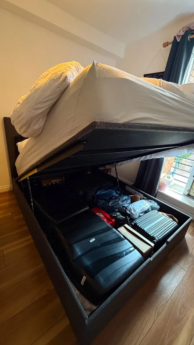 King Size Ottoman Bed + Mattress - Image 4