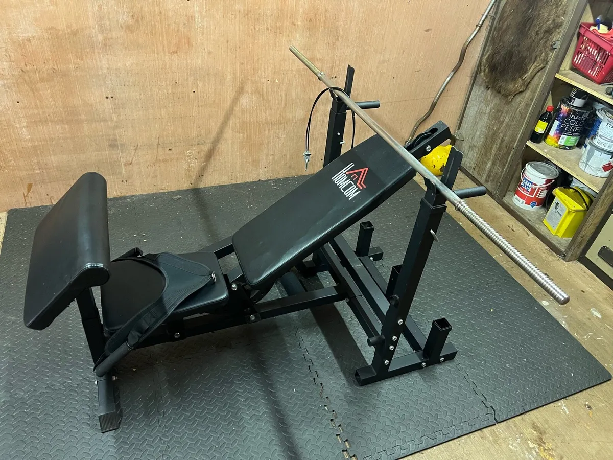 Complete Home Gym - 185kg + Weights+Bench&Barbell - Image 2