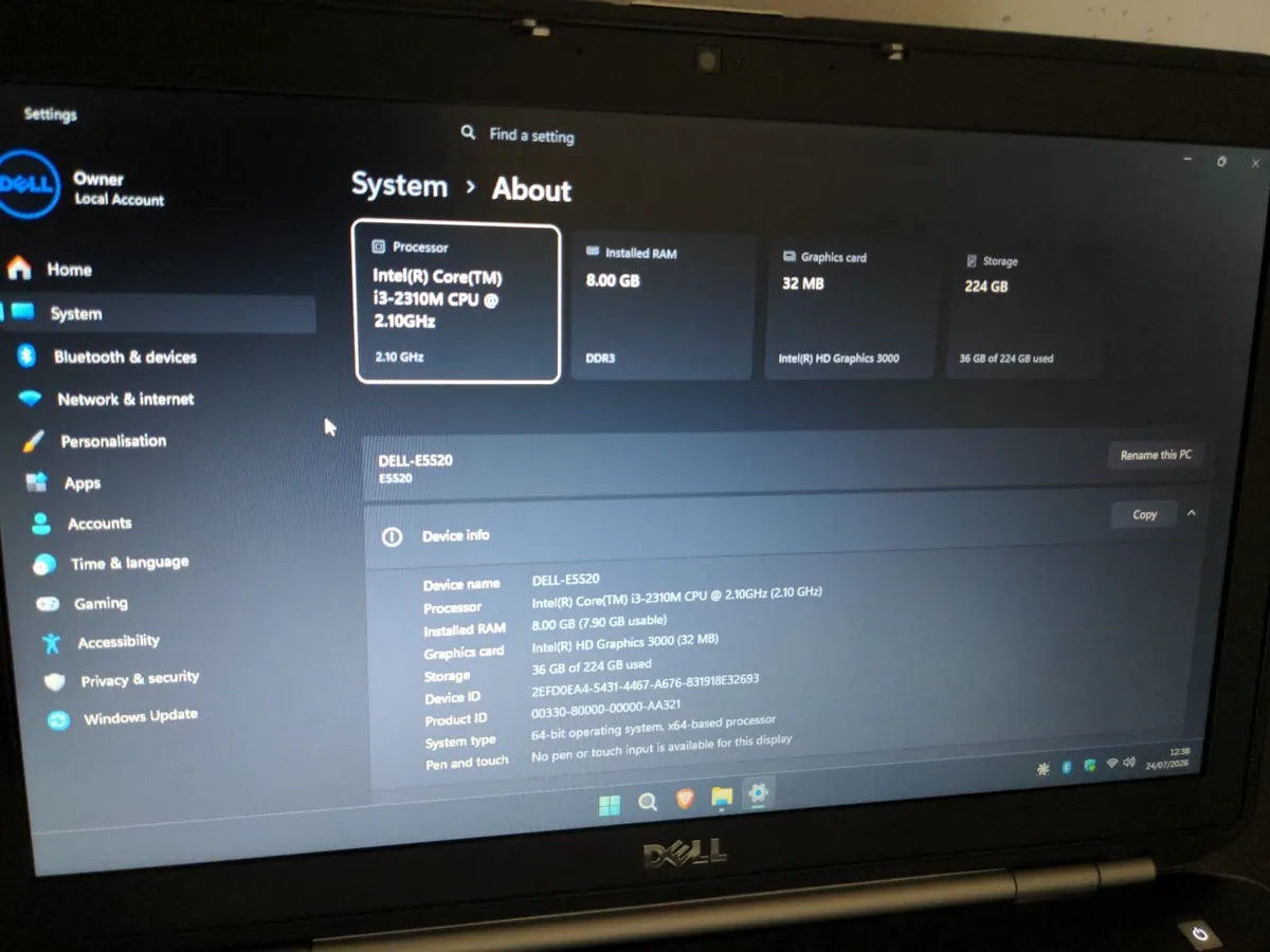 Dell Laptop E5520 - 256GB - 8GB RAM - Image 2
