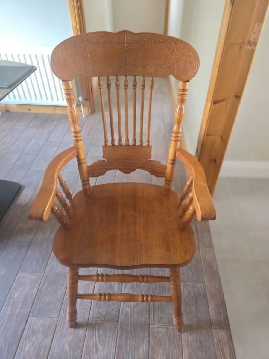 Large Extendable Wooden Dining Table & 6 Chairs - Image 3