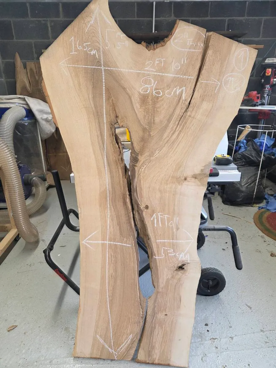 Large Live Edge Ash Slabs - Kiln Dried - Image 3