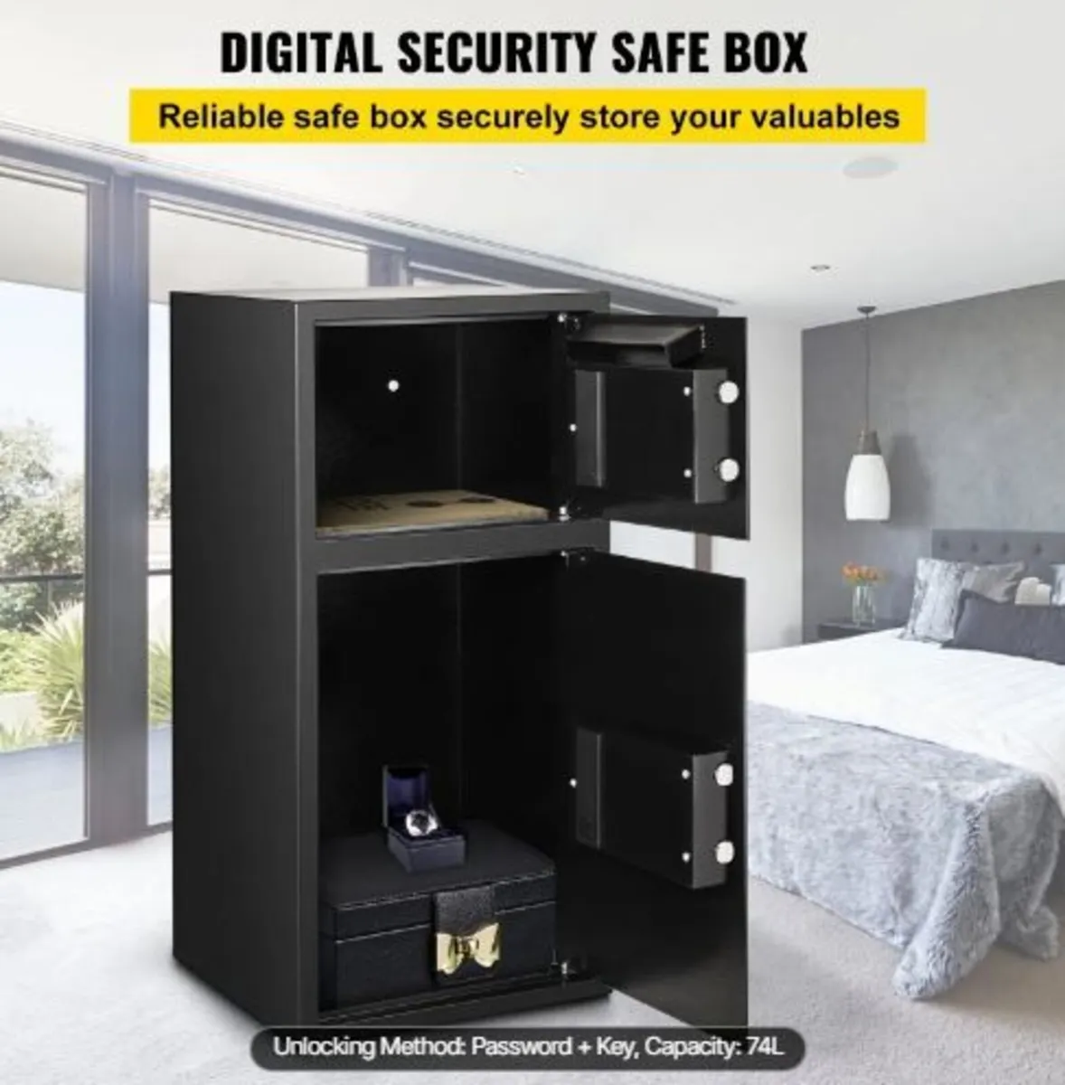 74 L Digital Double Door Safe Depository Box - Image 3