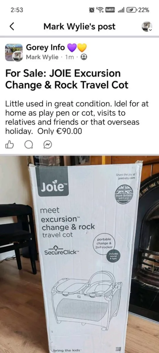 JOIE Excursion Change & Rock Travel Cot - Image 1