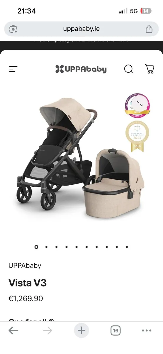 Uppa Baby Vista V3 Cream (Perfect Condition) - Image 1