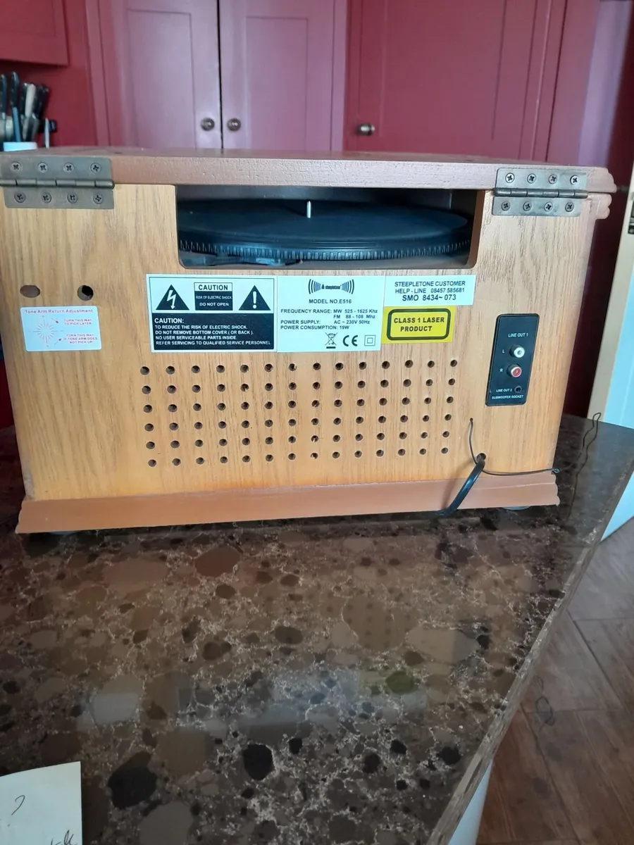 Nostalgic Turntable, Radio, Cassette and CD Player - Image 2