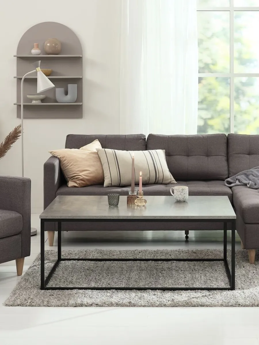 Coffee Table – Concrete Effect Finish – Like New - Image 1
