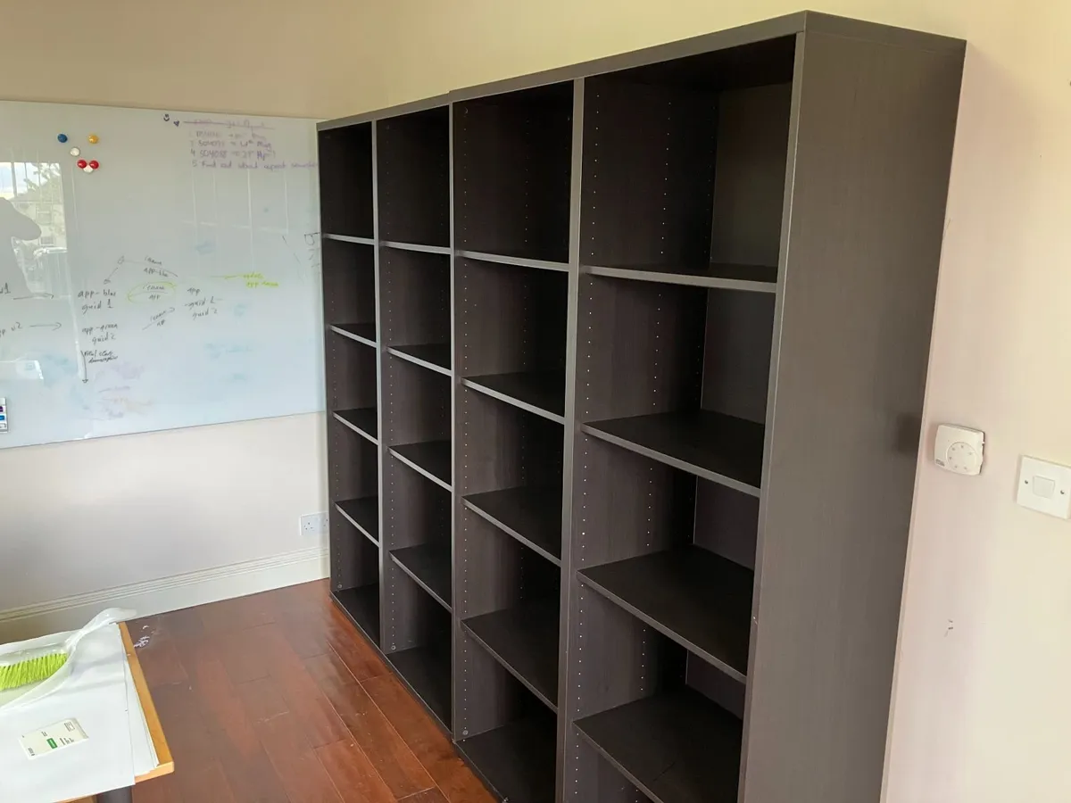 office shelving dark wood
