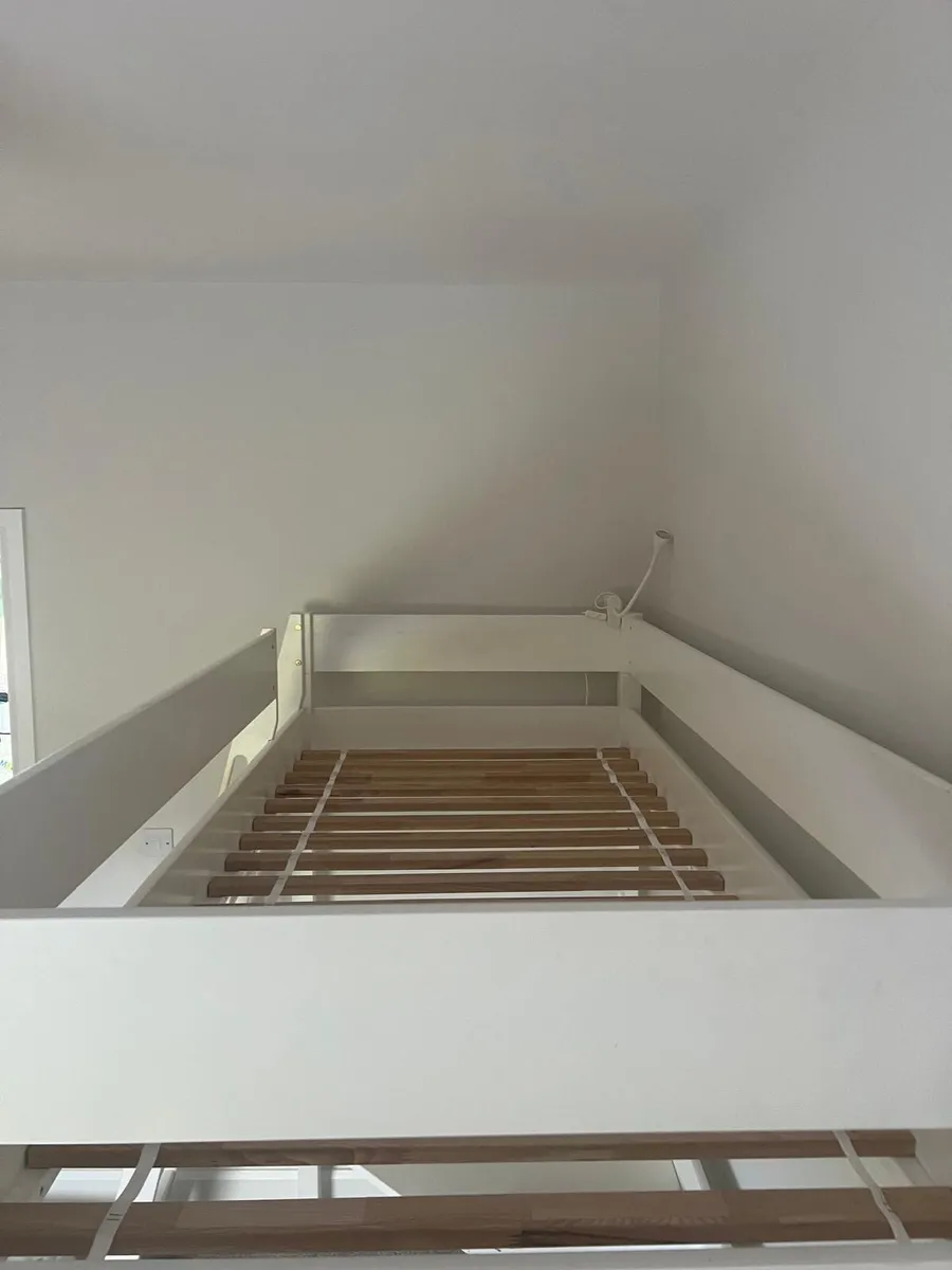 White Solid Wood High Sleeper Single Bed with Desk - Image 4