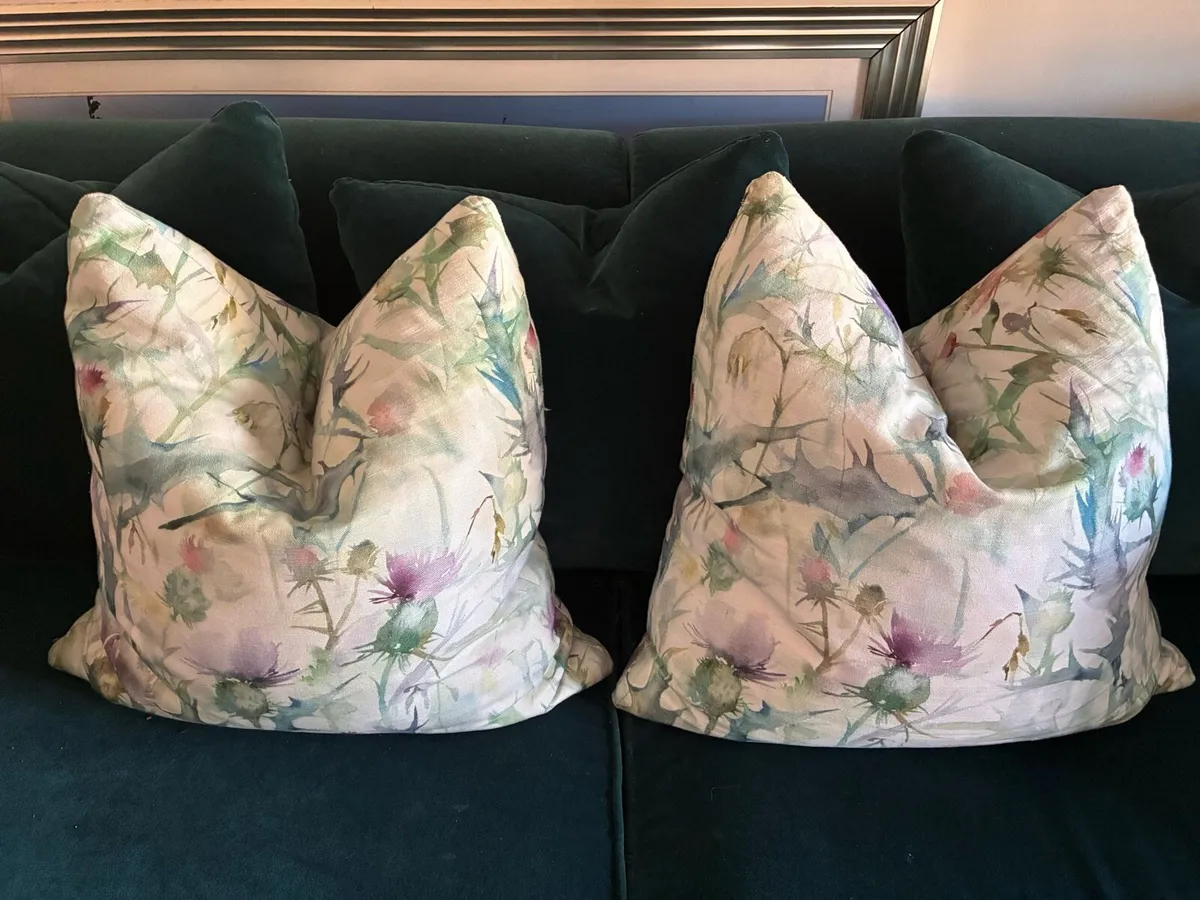 Teal velvet 3 seater sofa - Image 3