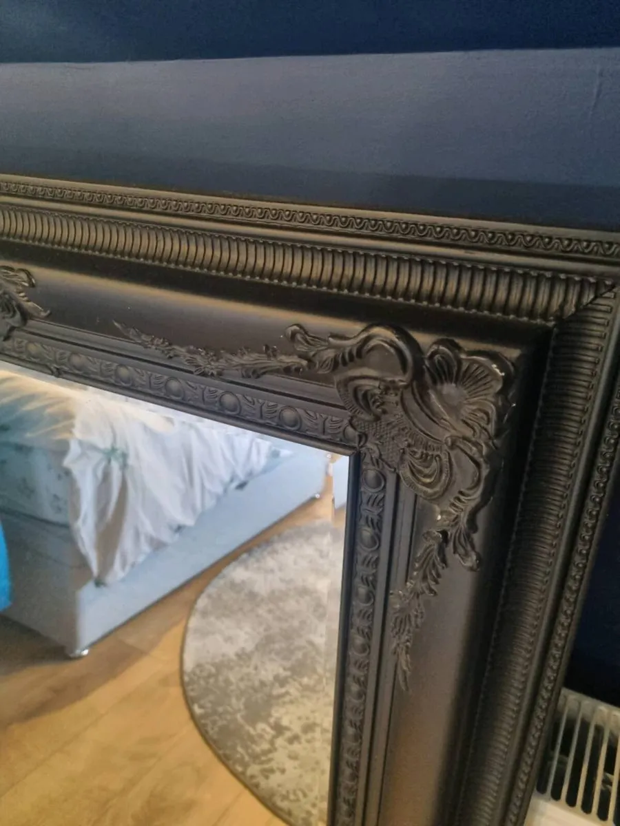 Large ornate Black Frame Mirror - Image 2