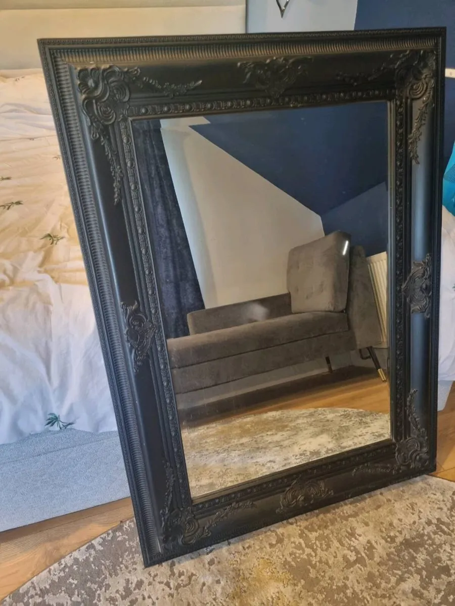 Large ornate Black Frame Mirror - Image 1
