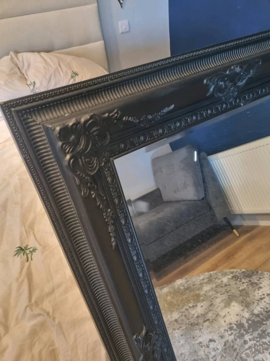 Large ornate Black Frame Mirror - Image 3