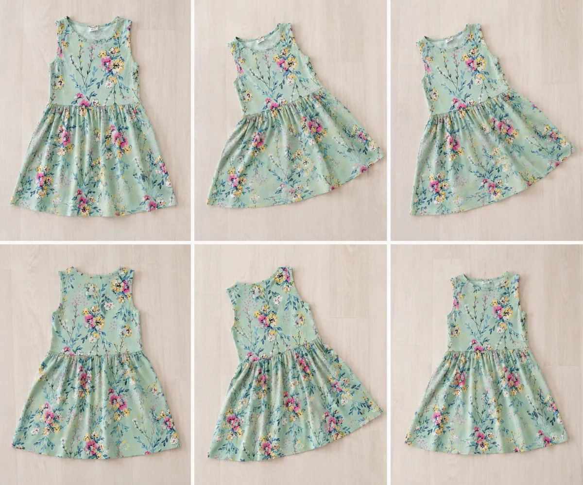 Girls Floral Summer Dress  Mint Green | Age 8–10 - Image 3
