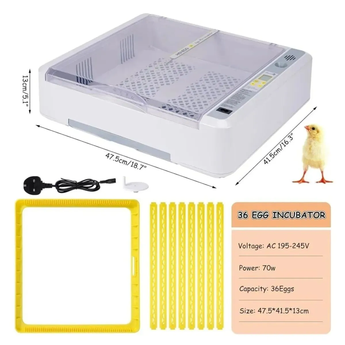 36 Egg Incubator For Chicken  Duck Quail Eggs - Image 3