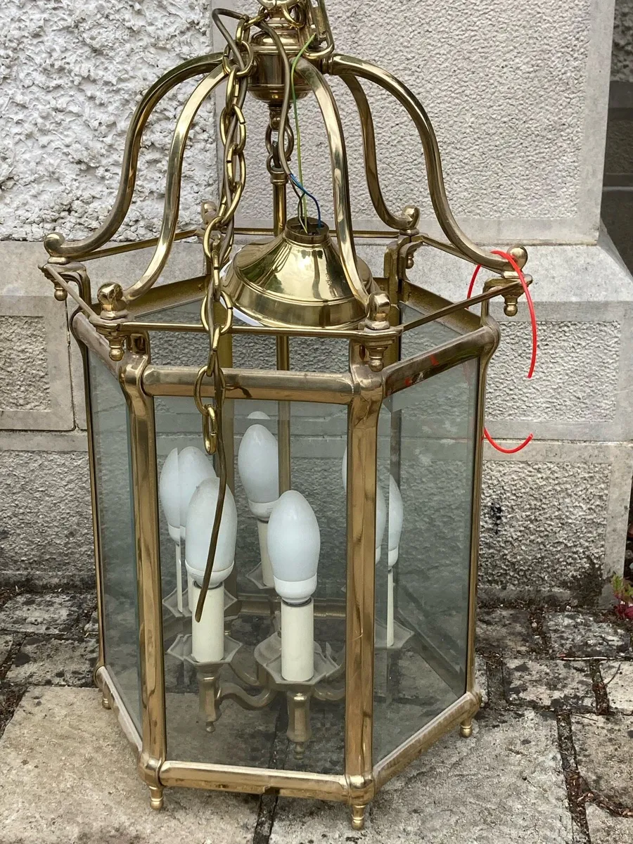 Antique brass lamps - Image 1