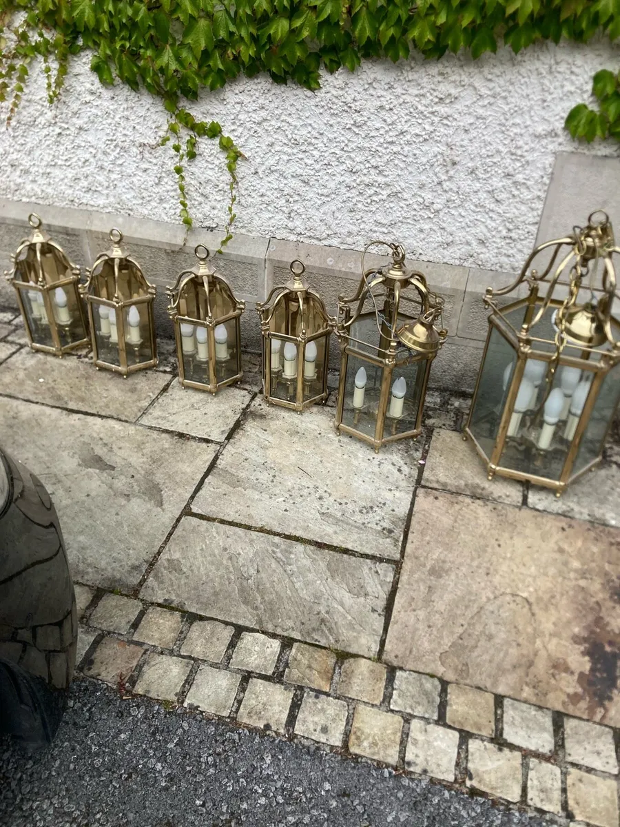 Antique brass lamps - Image 3