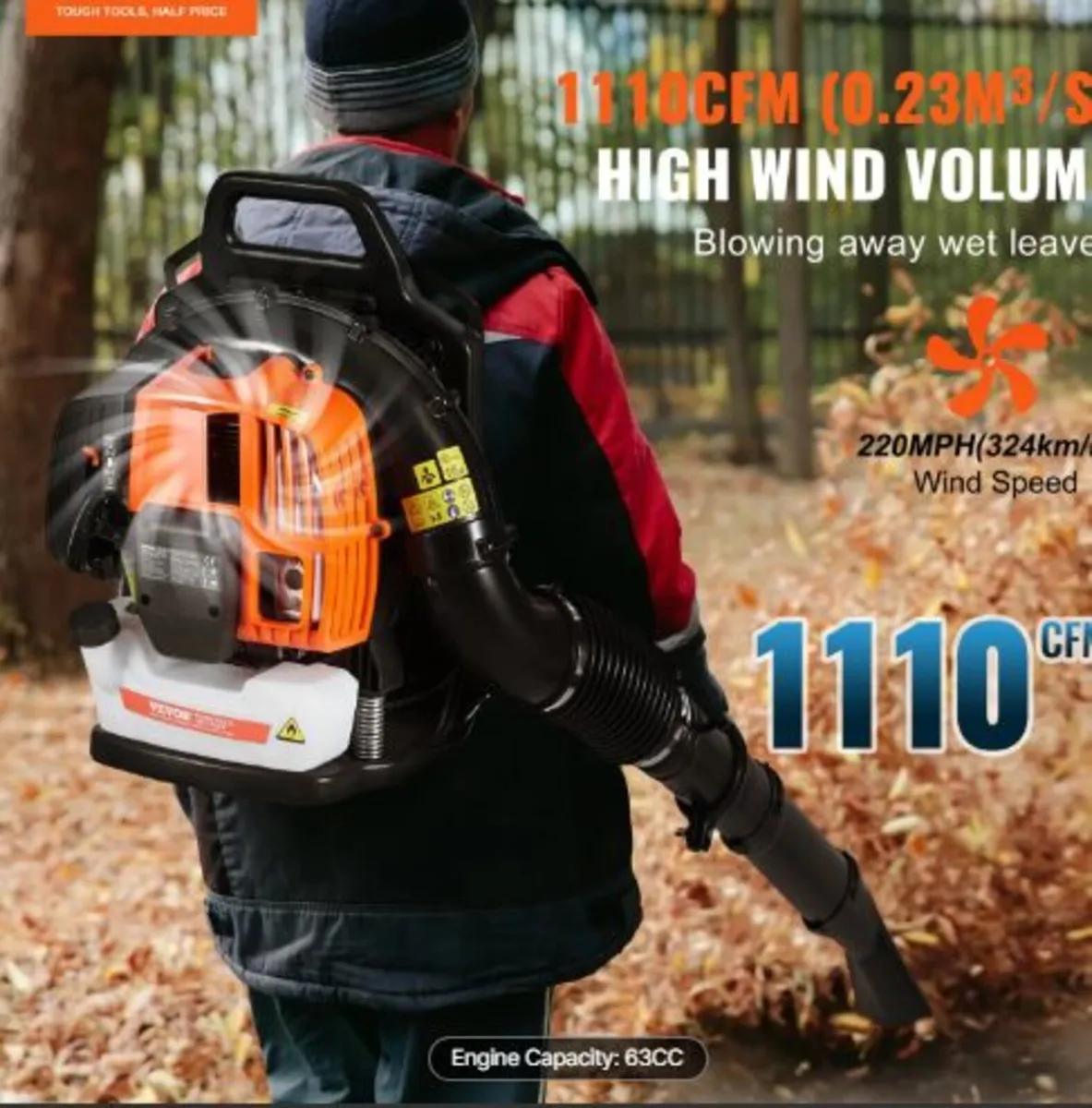 Backpack Leaf Blower,63CC 2-Cycle Gas Leaf Blower - Image 3