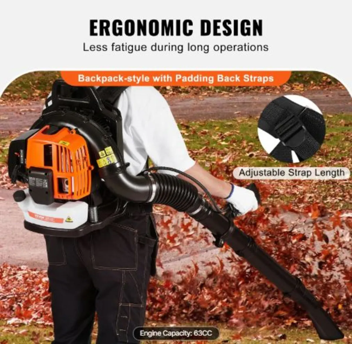 Backpack Leaf Blower,63CC 2-Cycle Gas Leaf Blower - Image 4
